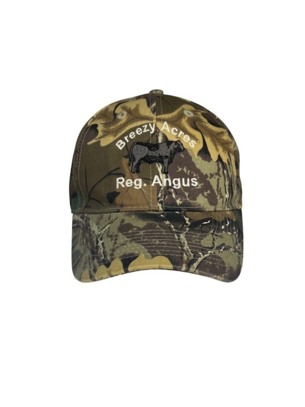 Otto Camo Trucker Hat Breezy Acres Reg. Angus Embroidered Baseball Cap OS